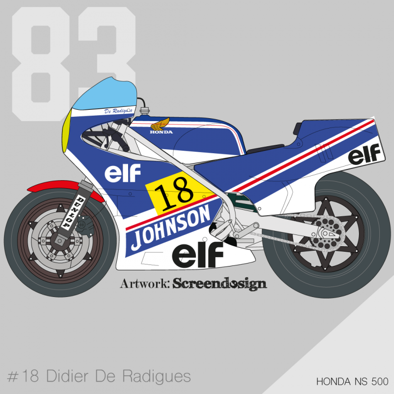 Honda RS 500 1983 Didier de Radigues (Blue version)