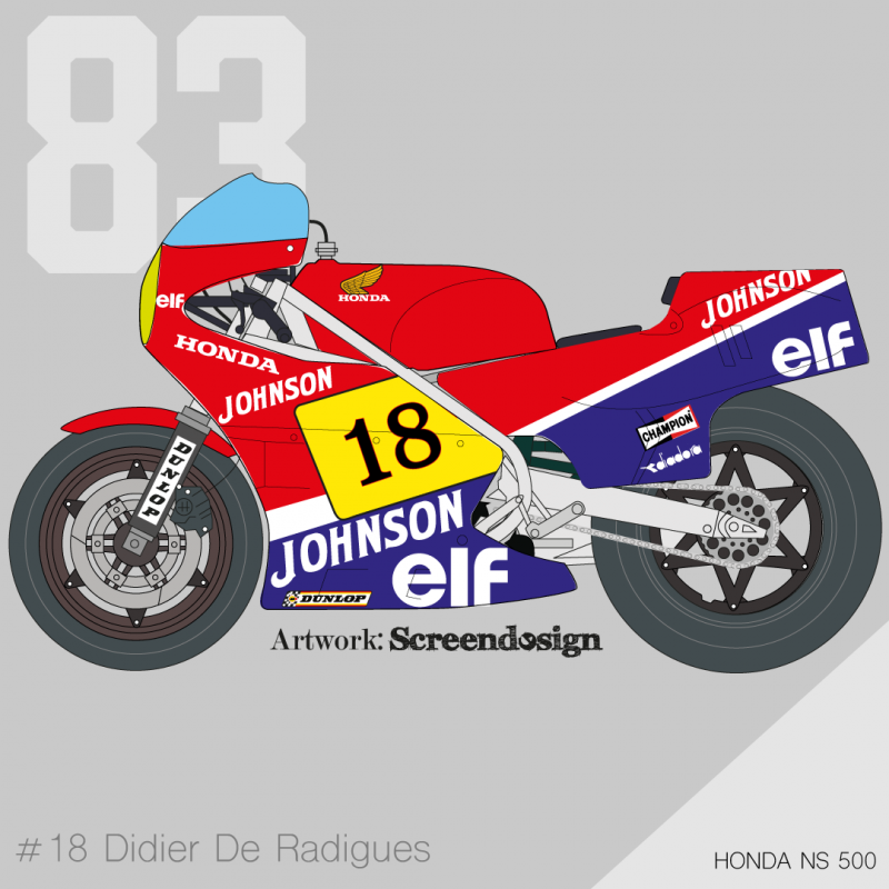 Honda RS 500 1983 Didier de Radigues (Blue/Red version)