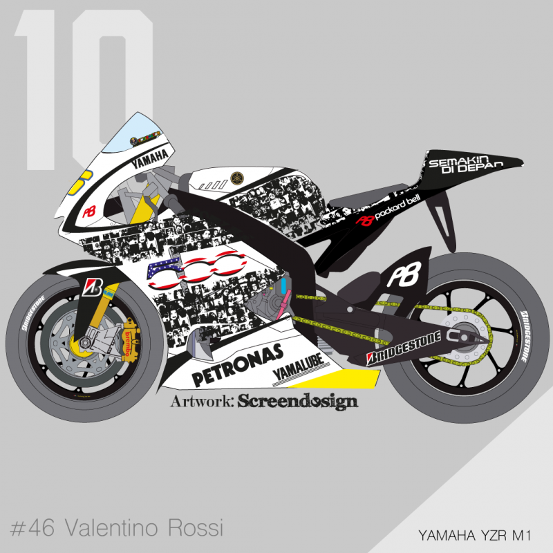 YAMAHA YZR-M1 2010 VALENTINO ROSSI "LAGUNA SECA"